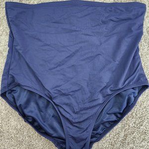 Lands' End Ultra High Waisted Tummy Control Bikini Bottom 18W (Blue)